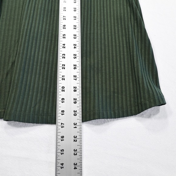 EILEEN FISHER Women's Size L Green Ribbed Knit Open Front Cardigan Sweater USA - Picture 7 of 7